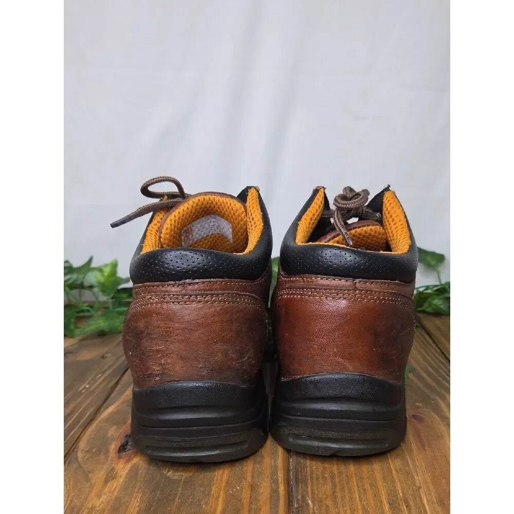 Timberland. Men's Brown Leather Work Boots. Steel Toe. Slip & Oil Resistant. 9.5